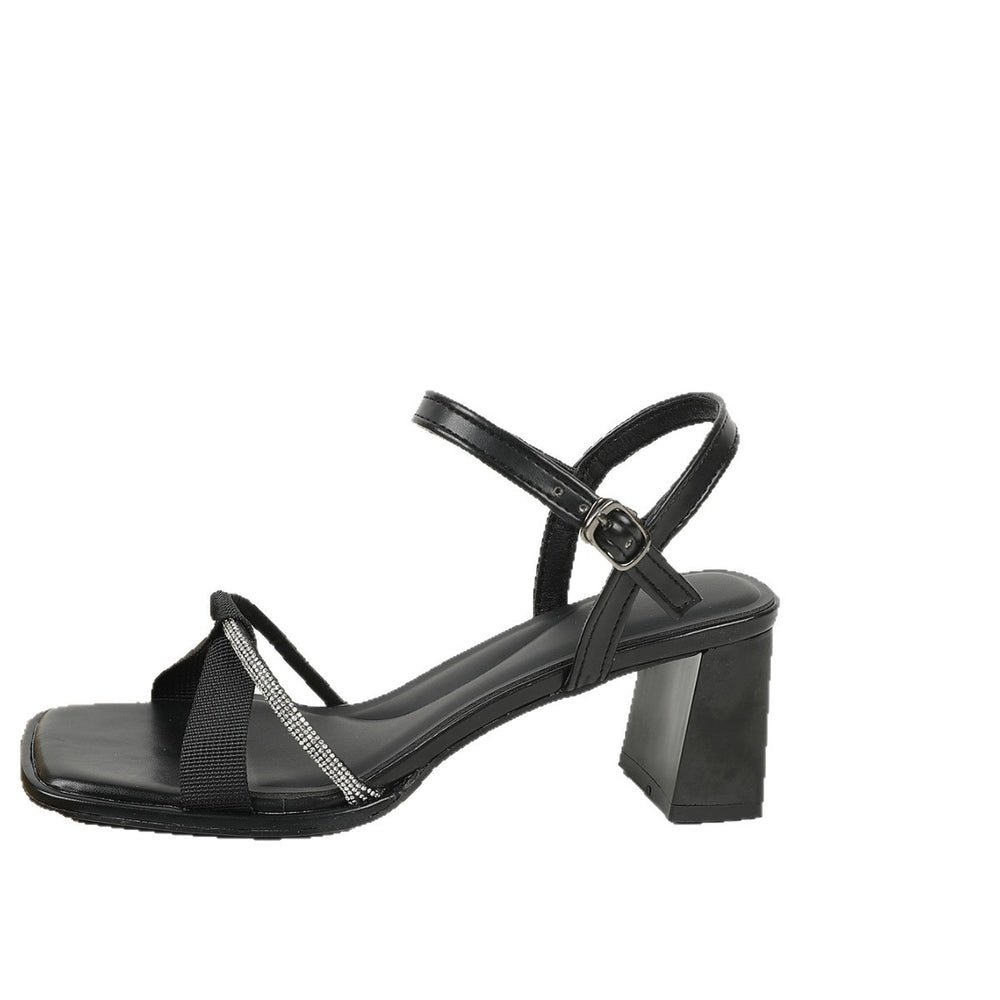 2025 new chunky heel mid-heel sandals - fairycore style, 2025 summer's hottest trending style, single strap, soft and elegant