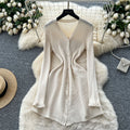 French retro knit dress - women's autumn single-breasted slim fit minimalist chic elegant midi dress