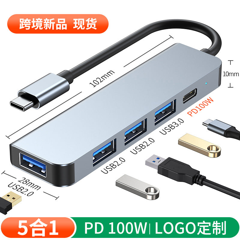 manufacturer five-in-one typec hub usb hub one-to-four notebook tablet splitter