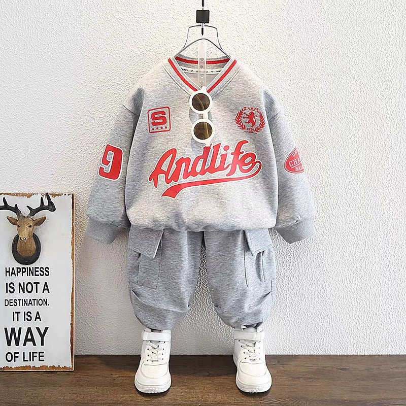 autumn/winter kids' trendy hoodie set - new korean style fashionable casual outfit for boys and girls - wholesale supply