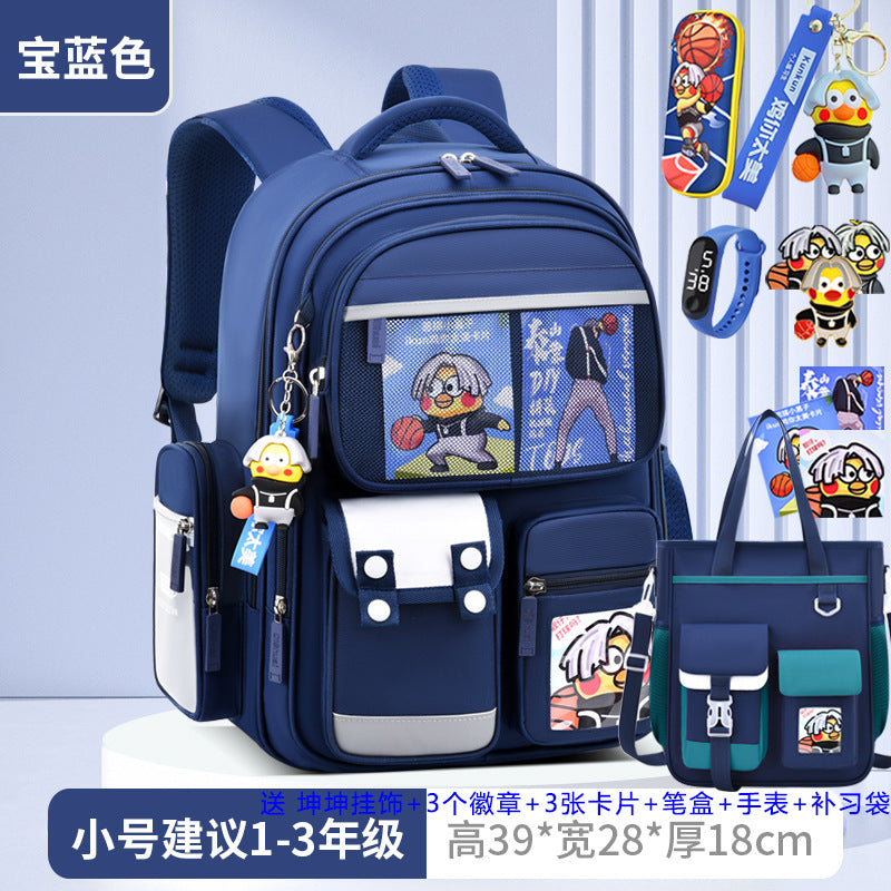 2026 new children's backpack for boys, elementary school grades 1-6, boys' and girls' spine-protecting, weight-reducing double shoulder bag