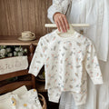 Kidsfall and winter shu velvet 300gthickenedpure cotton autumn clothes and long trousers home clothes suit class a boneless