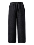 kidsjeans black stylishprinting veneer loose pants elastic pants american girlstraight-leg pants