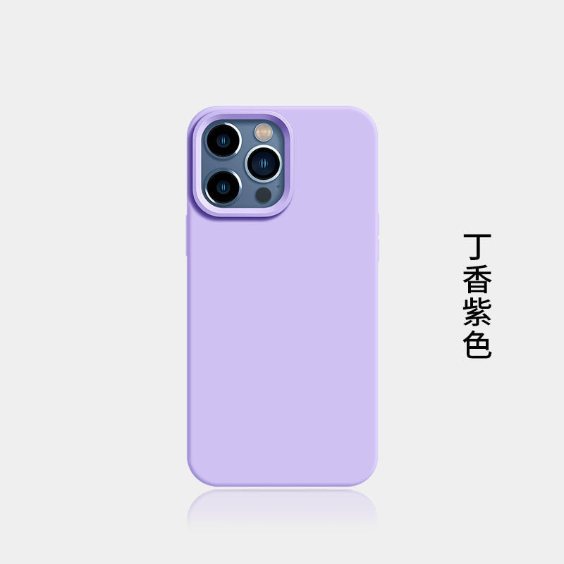 Suitable for iphone16pro liquid silicone mobile phone case new arrival apple 15 large hole all-inclusive 2 pure color protective cover soft