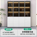 4-door filing cabinet-glass door (with light strip) warm white + iron gray