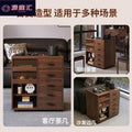 Second-hand style tea table balcony small apartment movable all solid wood tea side table tea making with water boiling tea cabinet tea table