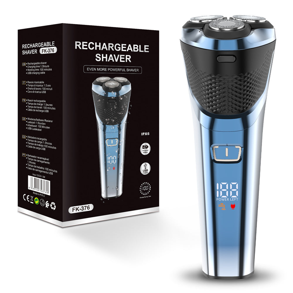 exclusive rotary shaver for men, electric razor with three blades, fully washable, wet and dry dual-use
