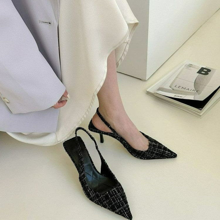 Xiaoxiangfeng pointed toe sandals for women 2024 new arrivalsummerfashioneasiest for matchflatsfashionfrenchelegant high heels
