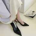 Xiaoxiangfeng pointed toe sandals for women 2024 new arrivalsummerfashioneasiest for matchflatsfashionfrenchelegant high heels
