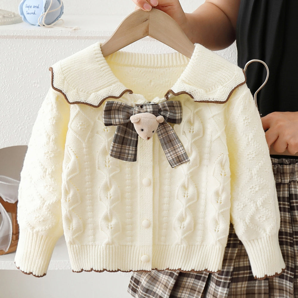 Girlsweaterjksuitloosesweaternew arrivaltwistpreppy styletwo-piece set