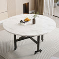 Folding dining table - round, multi-functional, portable, and wheeled - perfect for small spaces