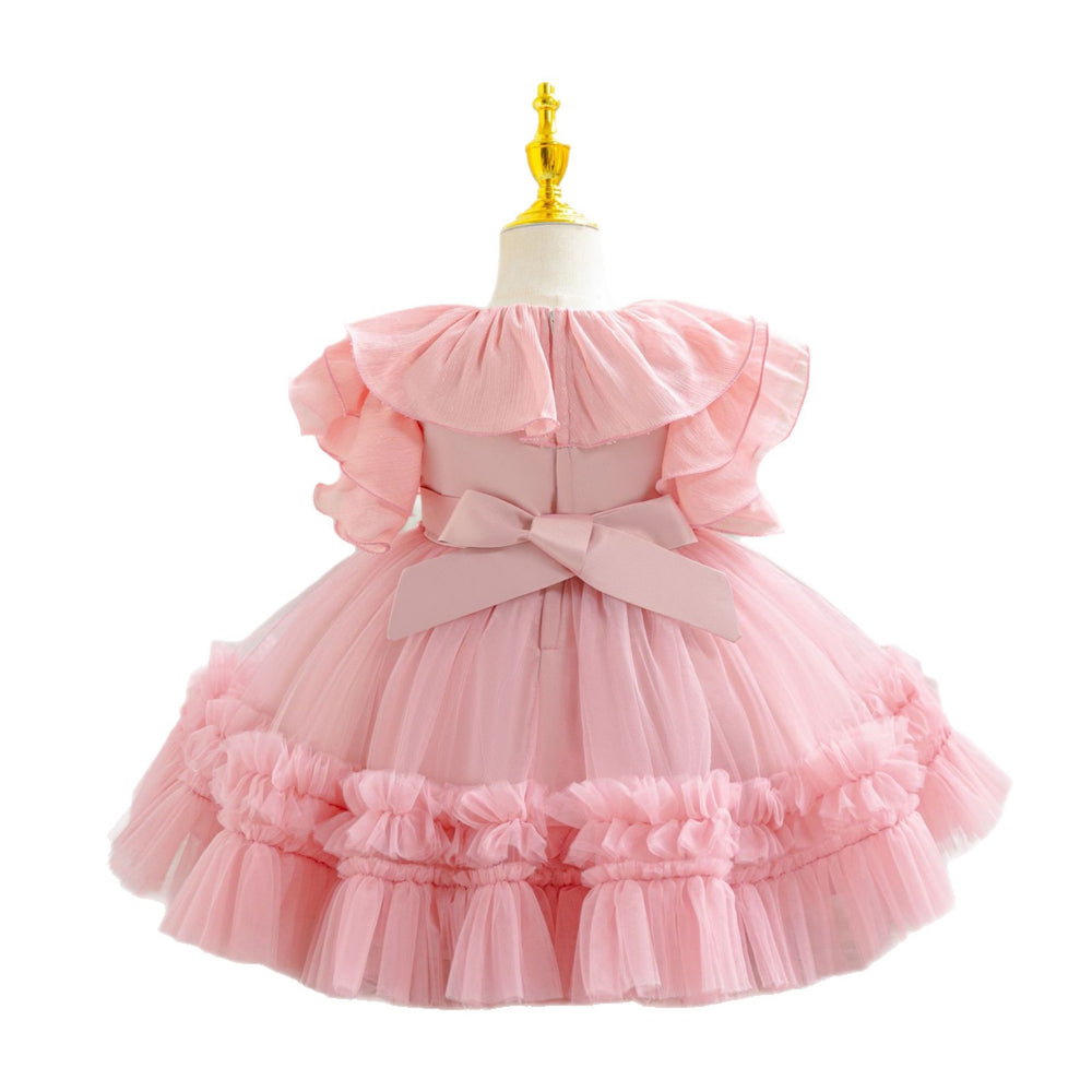 New arrival kids dress beads wedding dress princess cake dress baby girl birthday party dress kids dress