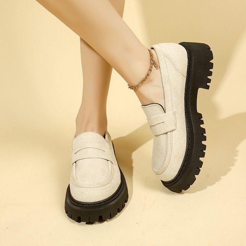 summer new arrival: plus-size, versatile, british-inspired chunky heel slip-on loafers for women - wholesale for cross-border e-commerce