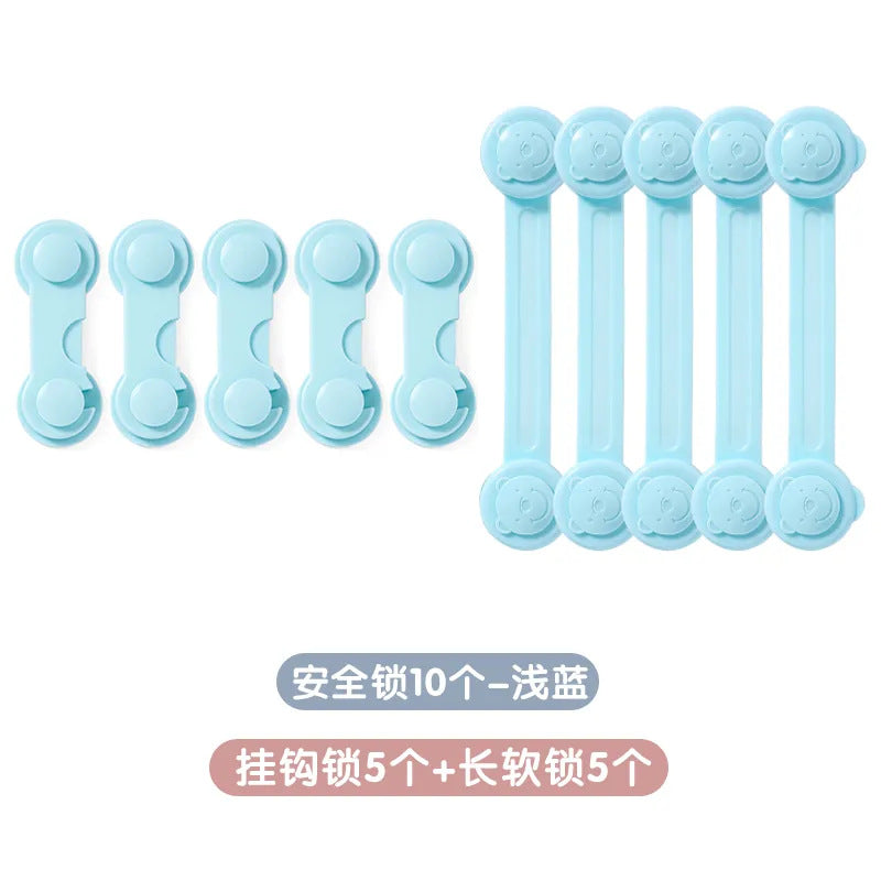 Wholesale double-lock child safety drawer locks - anti-pinch hand protection strips for baby safety - childproof door lock buckles & hook locks