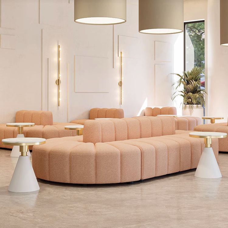 French cream style hotel lobby lounge double-sided sofa - ideal for medical aesthetics, wedding photography studios, clothing boutiques, and beauty salons