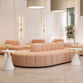 French cream style hotel lobby lounge double-sided sofa - ideal for medical aesthetics, wedding photography studios, clothing boutiques, and beauty salons