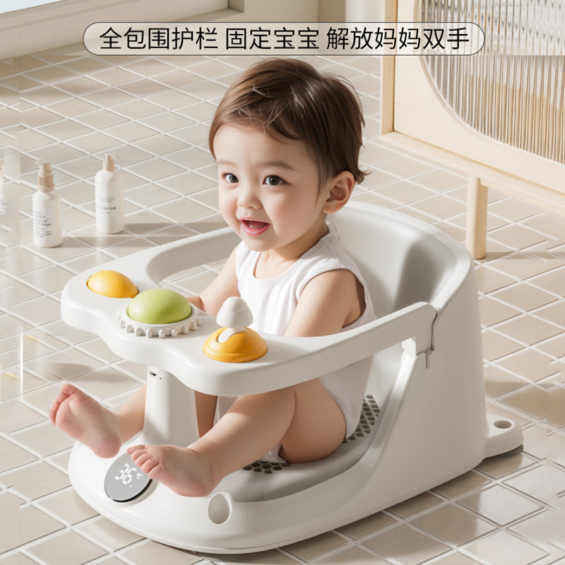 Baby bath support stand - foldable, no-assembly, non-slip bath tub stand for infants and toddlers