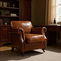 Sofa retro style single sofa chair accessible luxury oil wax leather tiger chair casual chair oil wax leather american sofa