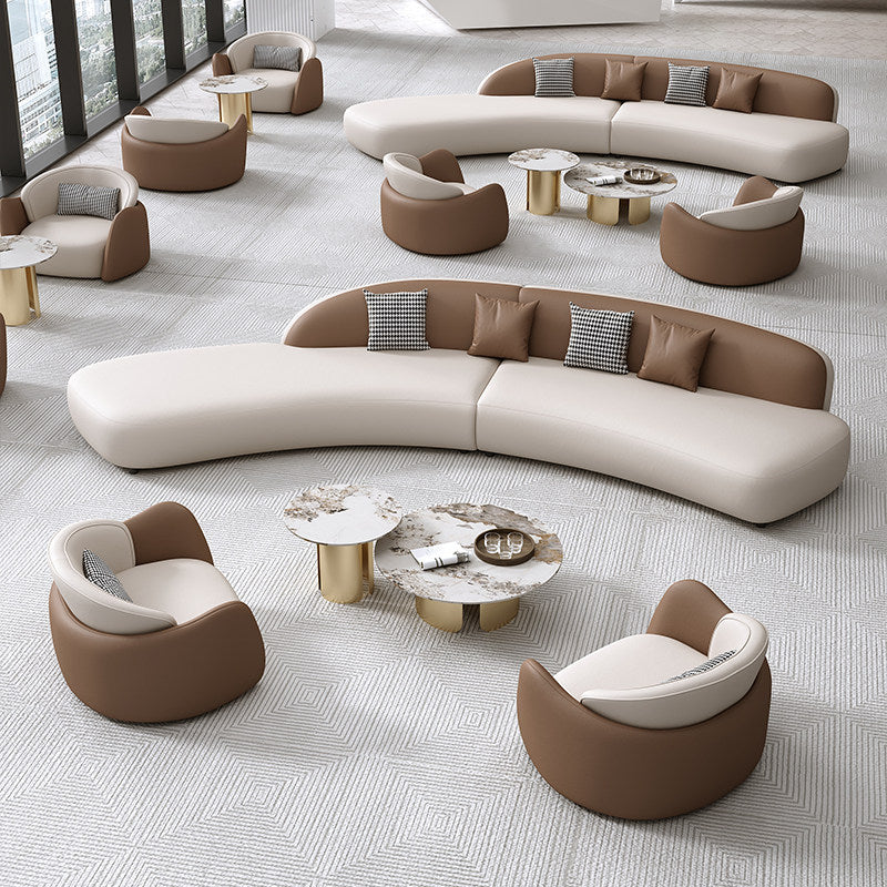 Modern minimalist curved sofa for sales centers, hotels, b&bs, beauty salons, vip lounges, reception areas, and negotiation zones