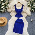 Luxury knit cami two-piece set for women - slim fit, figure-flattering, and chic for summer . perfect for work and everyday wear