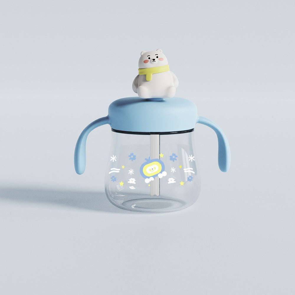 Factory direct supply supports logo personalized bearkids water cup tritan material infant leak-proof straw cup
