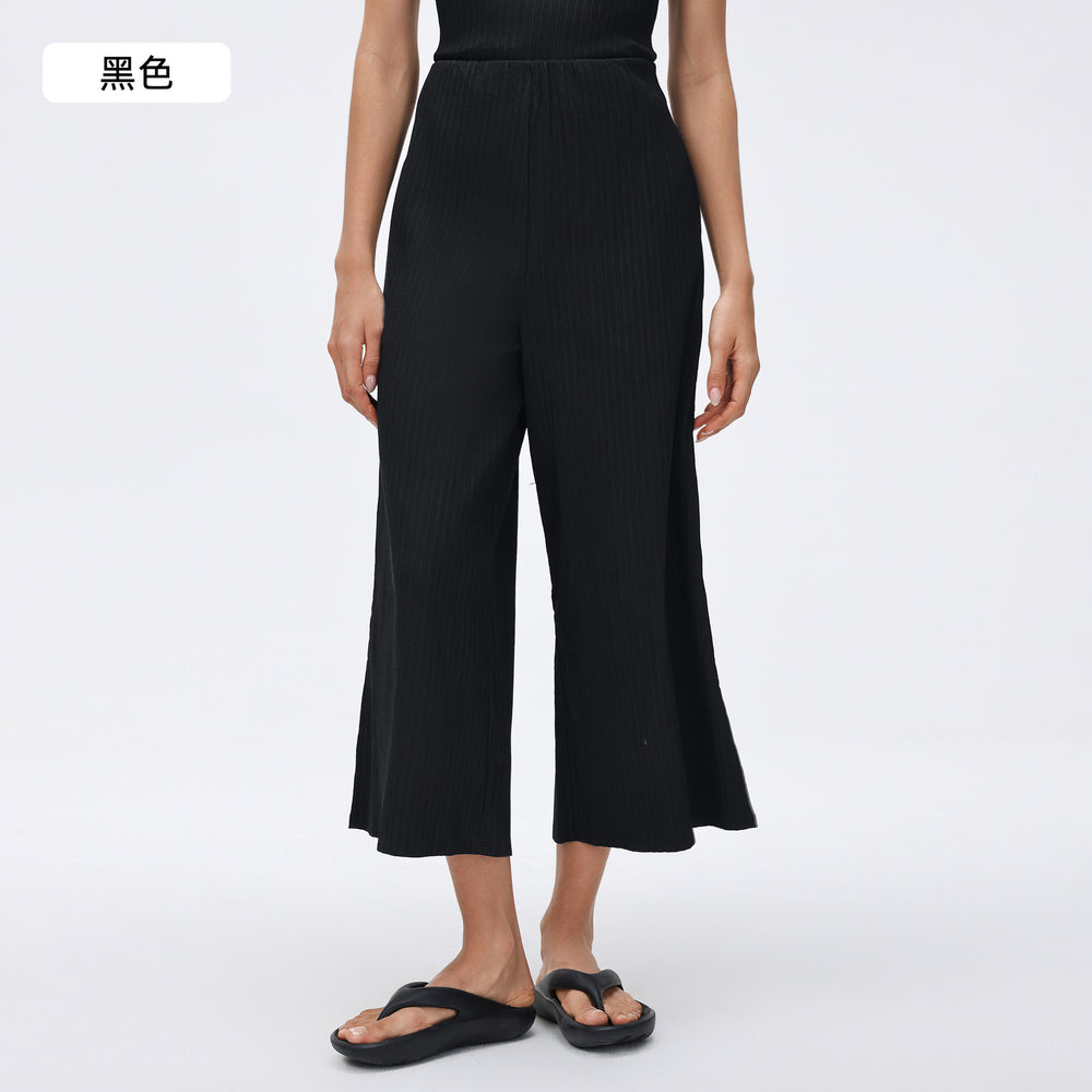 High-waisted athletic pants for women, new loose-fitting, versatile wide-leg style. petite-friendly, casual straight-leg cropped pants. d26021