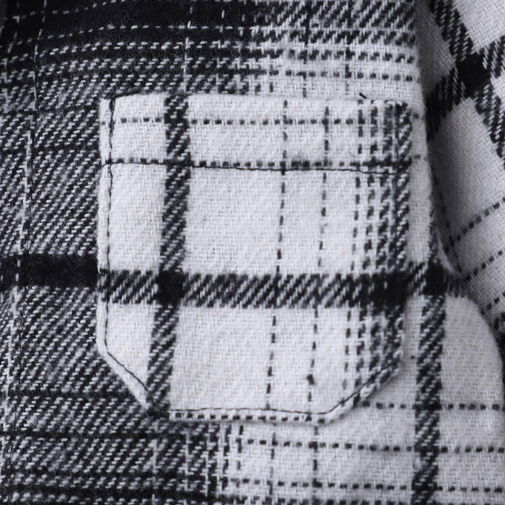 Baby long sleeve plaid hooded shirt top
