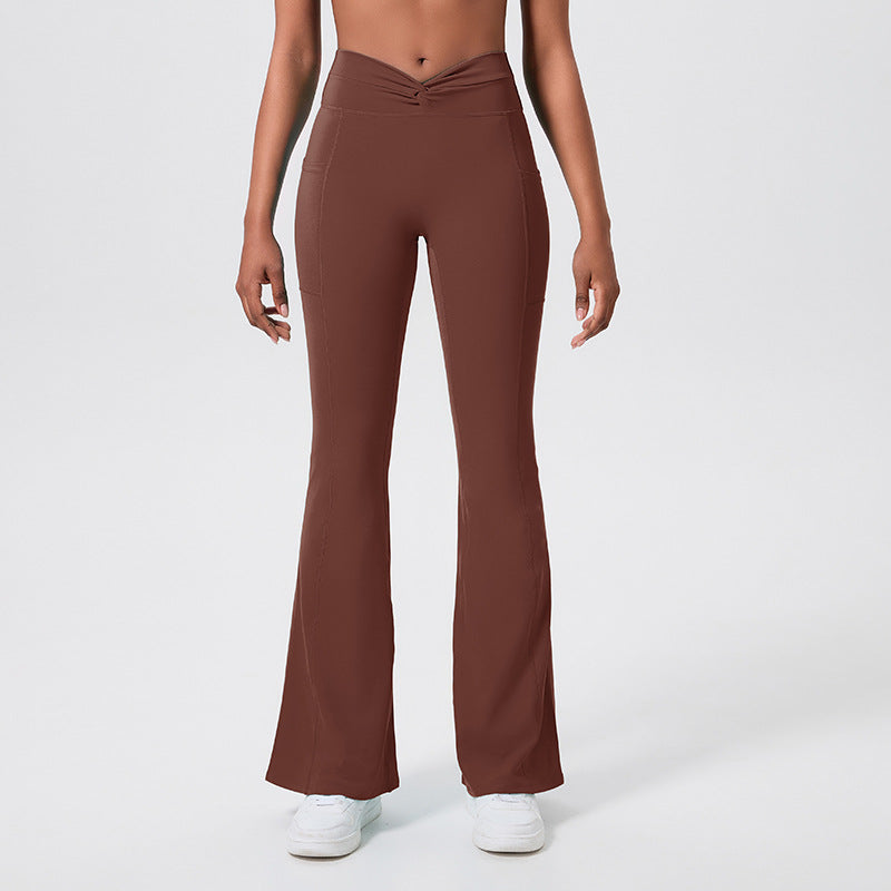 Dopamine-boosting slimming & skin-friendly activewear: high-waisted, butt-lifting, stretchy peach-lift wide-leg yoga pants with a premium feel