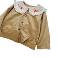 Girls' outerwear:  autumn new arrivals - stylish embroidered lapel blazer, trendy korean style windbreaker for kids