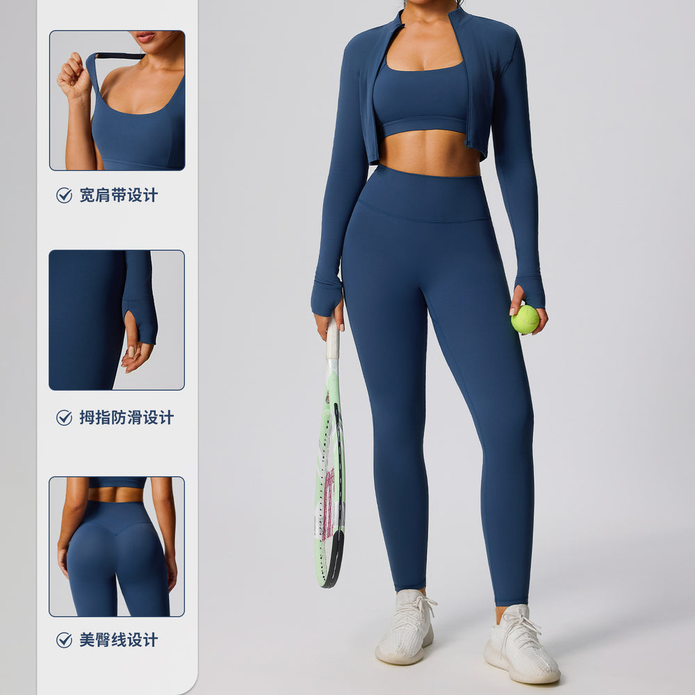new women's compression activewear set - cloud-like breathable stretch fitness outfit for outdoor running and yoga