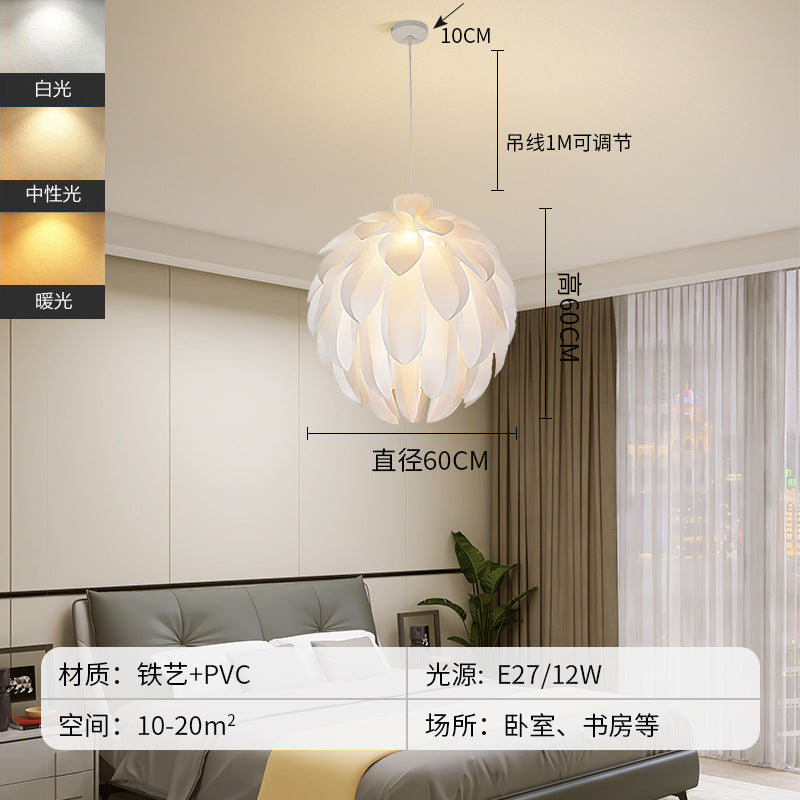 Xiaohongshu chandelier Nordic simple restaurant lighting living room warm and creative Internet celebrity pumpkin lamp master bedroom lighting