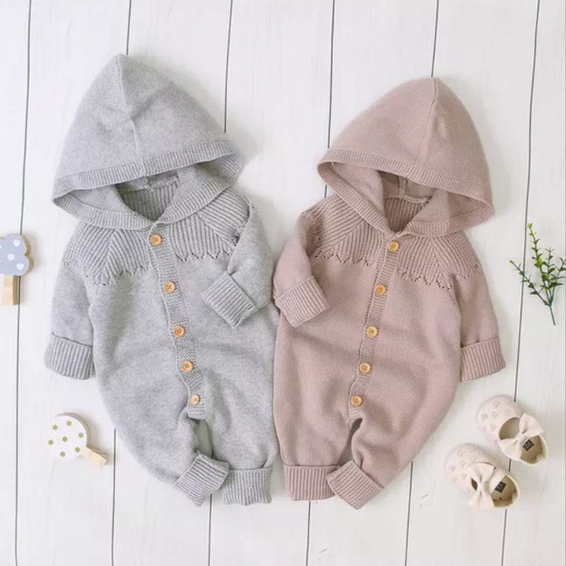 Baby knitting onesie fall and winternewborn baby boy and girl sweater cute heattech romper 06