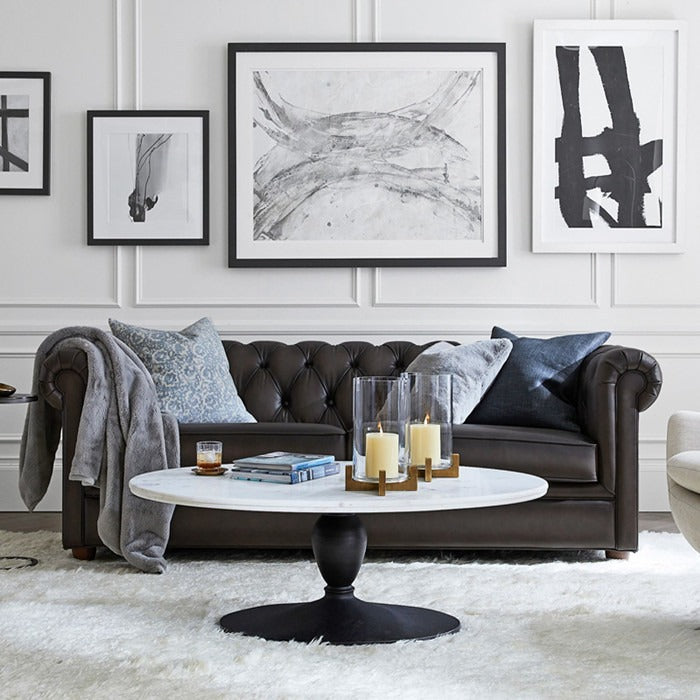American retro leather sofa, top grain cowhide, living room home use, suitable for small to large apartments, brown leather sofa, mid-century modern classic style
