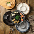 Japanese tableware sushi marinade platter plate four grids plate ceramic divided vegetable plate fruit plate dried fruit snack plate