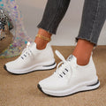 Autumnew arrivalcasualflatsflying mesh breathable flats wedge thick solecasual shoes exportplus size mesh shoes