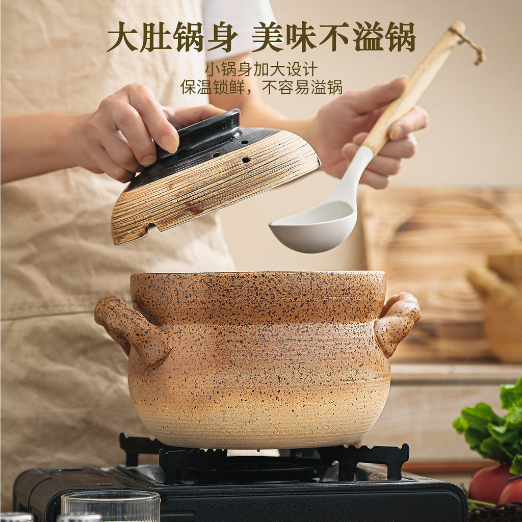 陶土砂锅炖锅家用耐高温燃气灶专用煲汤炖汤商用复古沙锅干烧不裂