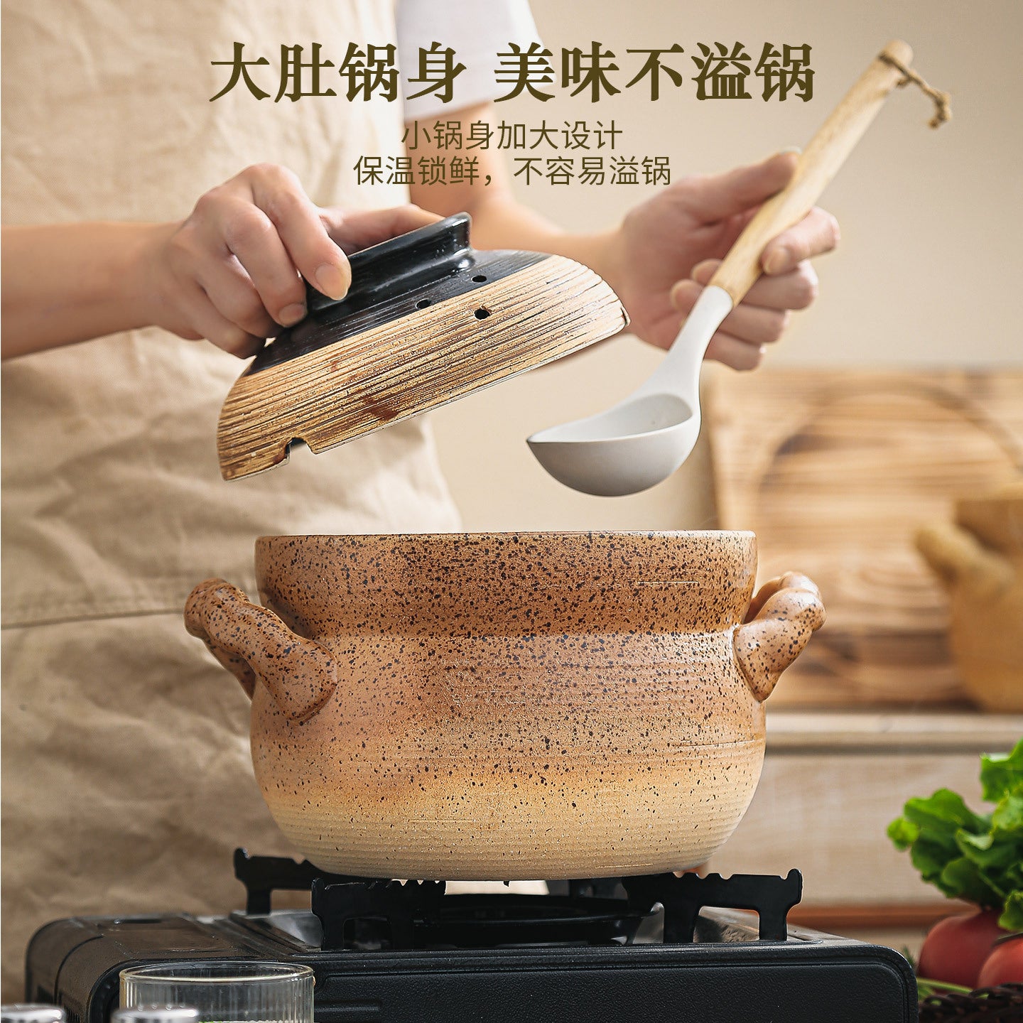 陶土砂锅炖锅家用耐高温燃气灶专用煲汤炖汤商用复古沙锅干烧不裂