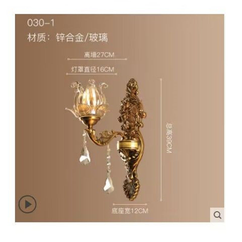 Three-head european style wall sconce - bedroom bedside lamp, wall-mounted living room background lighting, led corridor new arrival aisle fixture