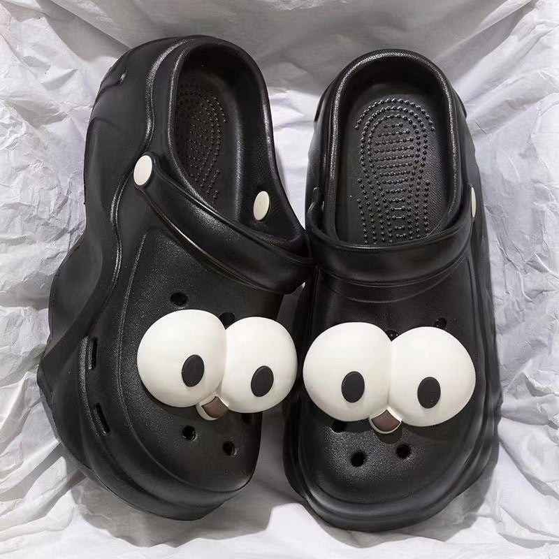 Thick soleeva crocs women's summer outwear 2025new arrivalheight increasing outdoor beach seaside ins toe cap slippers