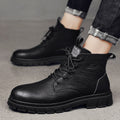 Boots for men 2025 mid-top men's new arrival trendy men's shoes british style workwear leather boots men's high-top leather shoes winter