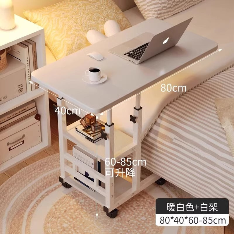 Bedside table with wheels casual small table bedroom for home student desk simple adjustable dormitory lazy computer desk