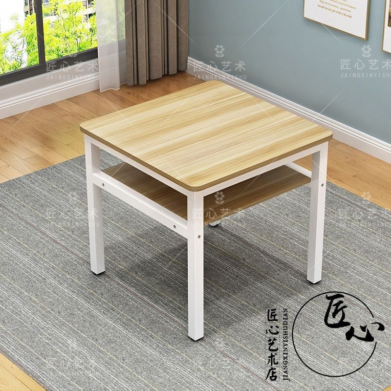 Simple double-layer dining table and chair combination square table for homeeconomic small apartment dining table and chair fashion storage small table