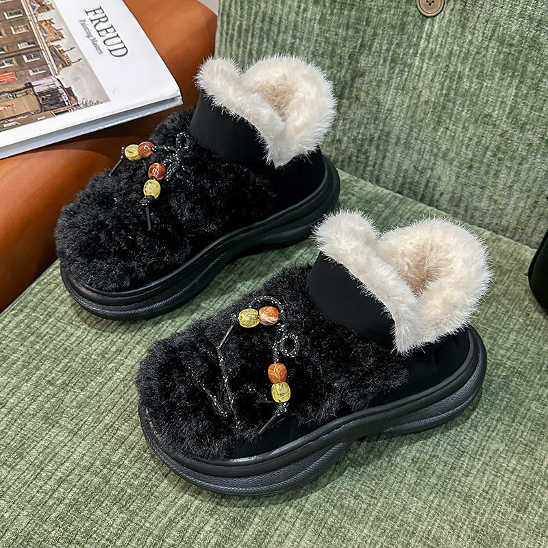 plus sizethick solefashion sports cotton boots for women  winternew arrivalfleece-linedthickenedfashionthick soleincrease