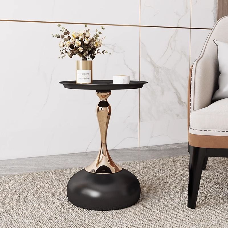 European style iron side table small apartment for home living room sofa side small waist french coffee table bedroom bedside small round table