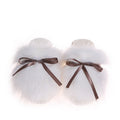 Baotou furry slippers for women outwear2024fall and winternew arrivalbows imitation fox fur fairy style flats cotton slippers