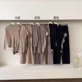 Relaxed and lazy style suit women's loose outer shawl scarf bottomlong sleevesknittingtopshigh waistsweater pants