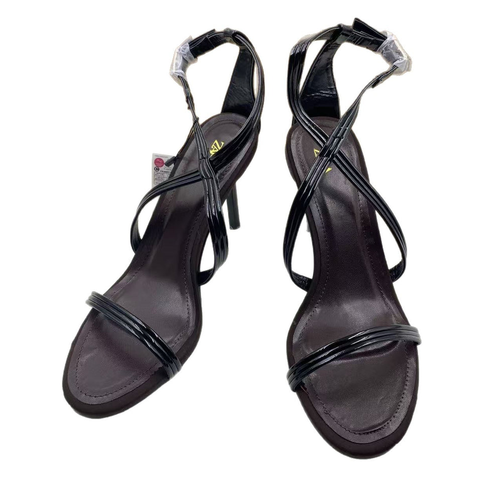 Za's 2025 new women's shoes: low-heeled, elegant, socialite-style pumps with closed toe, low-cut design, and ankle strap