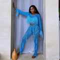 supply new arrival european and american clothing sexy imitation mink hair handmade tassel knittingcut outseparates jumpsuit