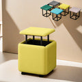 Minimalist modern metal 5-in-1 cube stool: multifunctional storage shoe bench for home and kids