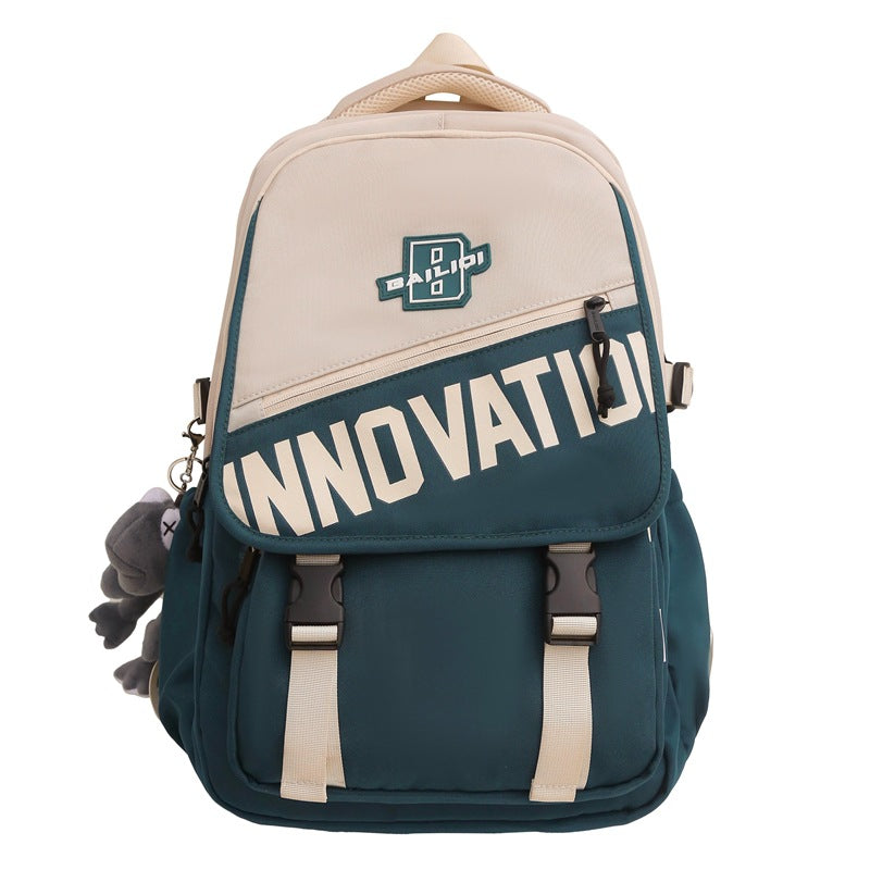 New large-capacity schoolbag, high school student fashion trend backpack, computer bag, strong and durable backpack.